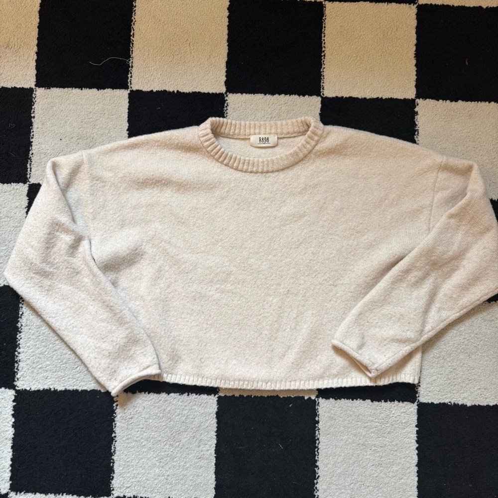 Cropped Cream Sweater for Women